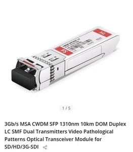 3Gb/s MSA CWDM SFP 1310nm 10km DOM Duplex LC SMF double émetteur vidéo - Photo 1/5