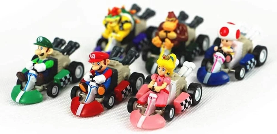 HUAWELL Supe Mari Bs Kart Pull Back Cars Motorcycle Luigi Yoshi Toad Princess Pe
