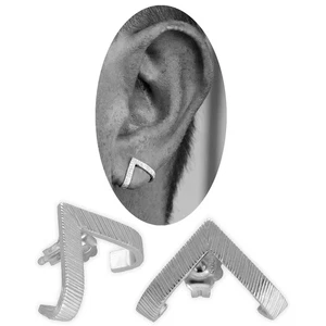 Pendientes Huggie Triángulo Martillado para Hombre en Plata de Ley 925, Audaz Masculino... - Imagen 1 de 7