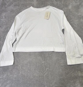 Neu Universal Thread Damen Langarm Crop Top Shirt weiß Gr. XS - Bild 1 von 2