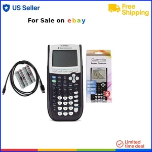 TI 84 Plus Graphing Calculator with Screen Protector Reconditioned Black - Picture 1 of 2