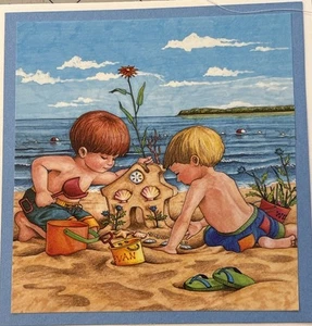 Mary Engelbreit Handmade Greeting Card-Fun On The Beach - Picture 1 of 3