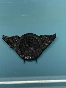 Vintage Christophorus Medaille Auto Visier Clip Abzeichen Reisen sicher mein Führer sein  - Bild 1 von 4