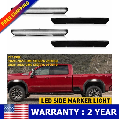 For 2020-2024 GMC Sierra 2500 3500 Denali AT4 White LED Fender Side Marker Light - Image 1 of 4