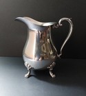CRESCENT Silver Plated Pitcher Jug, Claw Feet, Ice Lip, Ornate 9 in VINTAGE