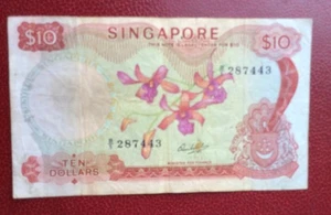 Singapore - Nice and Rare $10 Bill 1972 - Pick # 3/c - vf=$45 - Picture 1 of 2