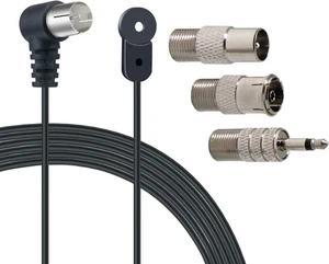 FM Antenna, Ancable Indoor F-Type Male 75 Ohm Radio Coax Wire Black, Silver - Picture 1 of 7