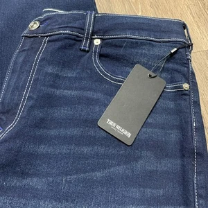 True Religion Ricky SN Flap Straight Herrenjeans 36 x 34 blau Denim $ 159 neu mit Etikett - Bild 1 von 9