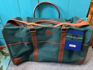 NEW VINTAGE RALPH LAUREN POLO ZIP DUFFLE BAG CANVAS W/ADJUSTABLE SHOULDER STRAP - Picture 1 of 9