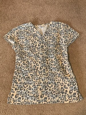 Camisa Médica Para Mujer S Tostada y Negra y Gris Ajustada Foto 1 de 2