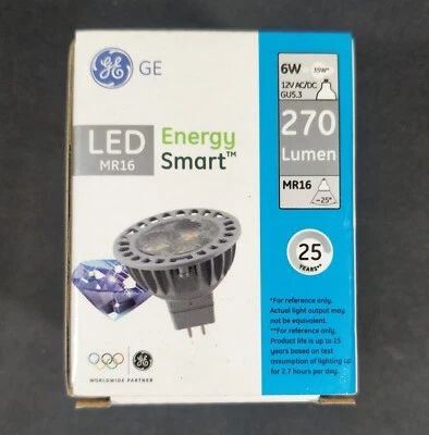 1 x GE LED Downlight Globes Bulb Lamp 6W 12V MR16 Cool White 4000K 270Lm - Image 1 of 2
