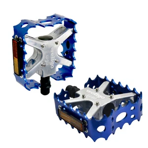 Pedales de bicicleta Wellgo Old School BMX MTB Bear Trap 9/16", azul - Imagen 1 de 4