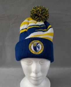 Siena Heights University 1919 Logo Adult Beanie Cap Knit Hat Blue Yellow White - Picture 1 of 6