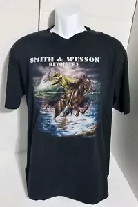 Vtg 1992 Smith & Wesson Cowboy and Horse Wild West Large Graphic T-shirt Size XL - Picture 1 of 18