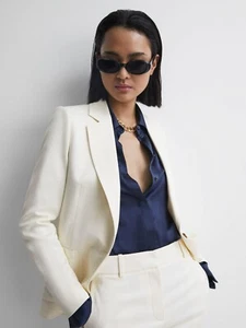 $450 REISS Ember Tailored Single Breasted Blazer | Cream | UK 6 US 2 - Picture 1 of 14
