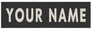 Individuell bestickt 4" x 1,25" ID Namensschild Bügelbild Patch weiß LEUCHTET im DUNKELN - Bild 1 von 2