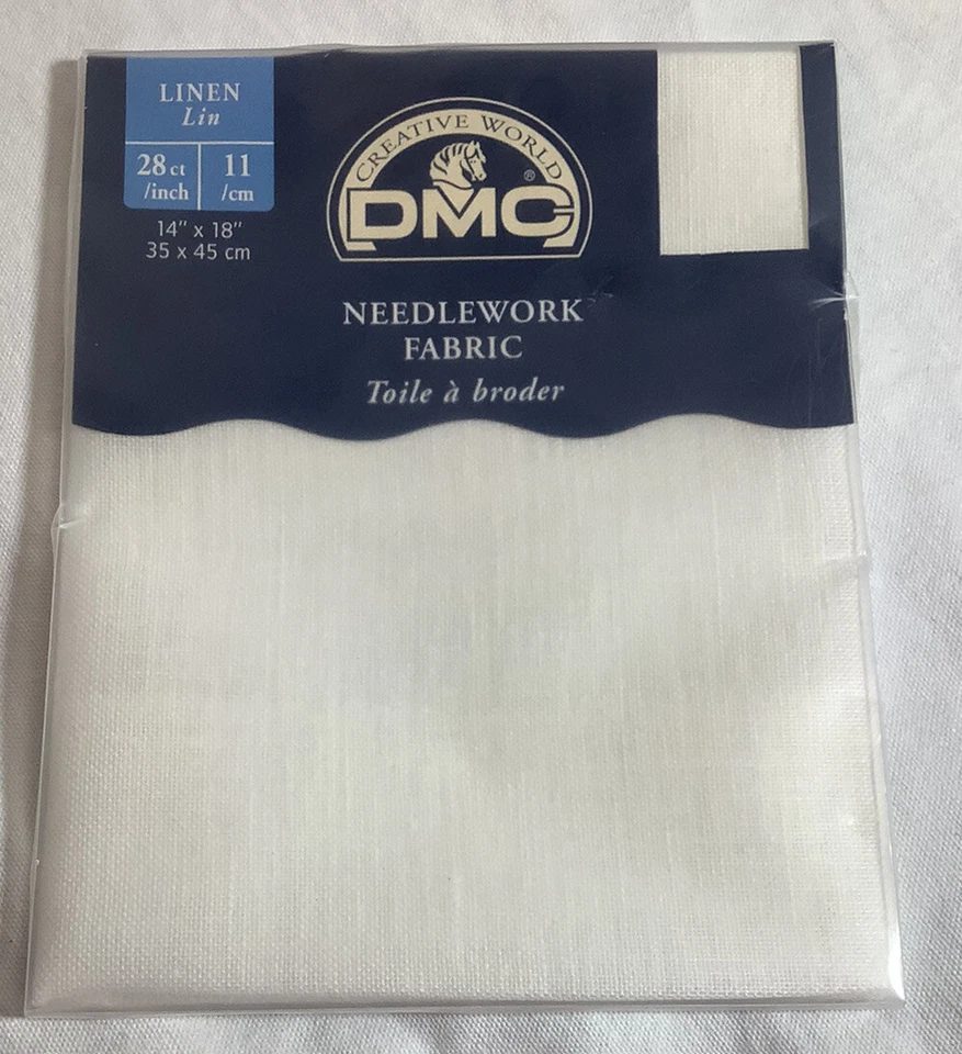 DMC Linen Needlework Fabric 14x18” White Crafting Cross Stitch NOS - Image 1 of 2