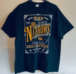 Hike the Narrows Zion Canyon Heavy 100% Cotton T-Shirt Size XL Black w/Graphic - Picture 1 of 4
