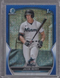 2023 Bowman Jacob Berry BCP-108 1st Blue Mojo Refractor /150 | Miami Marlins - Picture 1 of 2