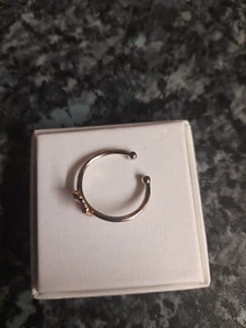 Anillo pequeño ajustable de plata de ley con zorro esmaltado - Imagen 1 de 2