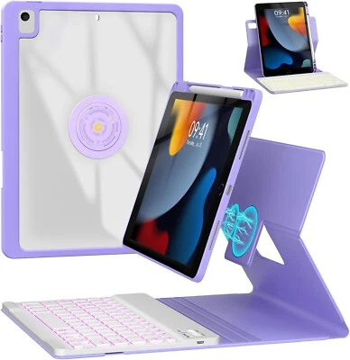 ✨ 💜 iPad Air 11 & Pro 11 Keyboard Case - 7-Color Backlit | Purple ✨ - Image 1 of 4