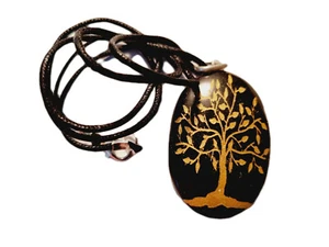 Collar colgante negro ágata árbol de la vida árbol de la vida  - Imagen 1 de 2