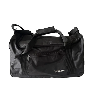 Wilson 黑色运动包行李袋标志拼字手柄肩可调节 — 第 1/4 张图片