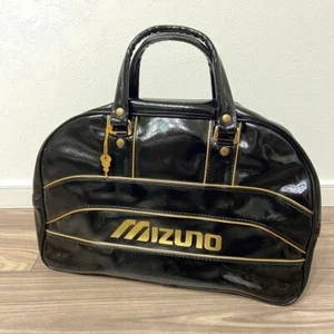 Bolso de Mano MIZUNO Deportes GOLF Béisbol Boston NEGRO Esmalte RARO Sin Usar Y2K De Colección - Imagen 1 de 4