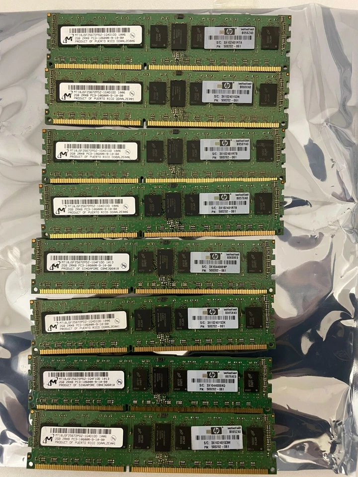 n°8 Ram HP Micron MT18JSF25672PDZ-1G4F1DD  2GB PC3-10600 - Immagine 1 di 1
