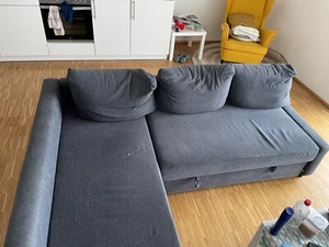Eckbettsofa mit Bettkasten "Friheten", dunkelgrau, IKEA, guter Zustand - Bild 1 von 3