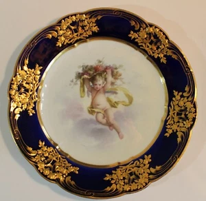 BEAUTIFUL SEVRES ANTIQUE CHERUB PLATE 19TH CENTURY - Picture 1 of 5