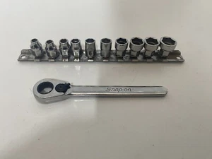 Snap On Tools 1/4” Low Profile Socket Set Metric 5-13mm With Ratchet - Picture 1 of 15