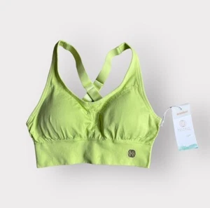 Reggiseno sportivo Balance Collection verde lime evidenziatore crosscross senza cuciture - Foto 1 di 2