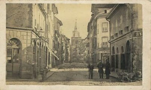 Europe street view shops soldiers antique CDV photo - Picture 1 of 1