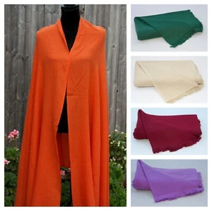 Oversized Orange Large Cashmere Shawl Scarf Ladies Pashmina Wool Travel Blanket - Picture 1 of 7