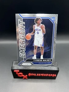 2020-21 Panini Prizm Tyrese Maxey Emergent Rookie Card RC #24 Philadelphia 76ers - Foto 1 di 2