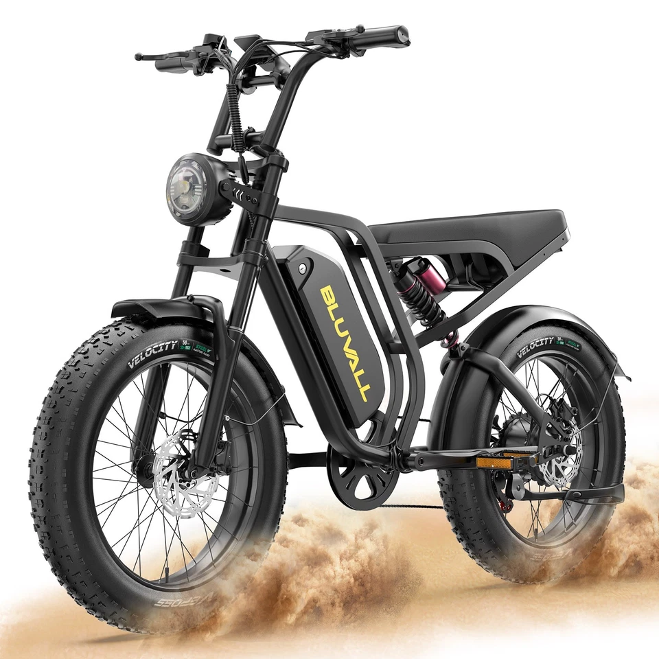 750W Electric Bike 48V 16AH 50KMH 20" Fat Tire Mountain Bicycle Full Suspension - image 1 of 1
