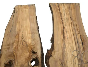 1x Tavola in legno di ulivo legno di ulivo 80x23-30cm x 26mm #80 - Foto 1 di 4