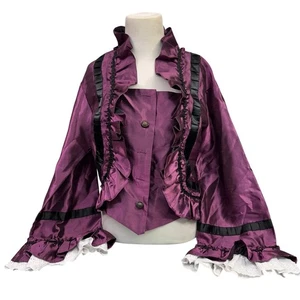 Victorian Choice Edwardian Gothic Steampunk Vintage Blouse Shirt Top Purple Lrg - Picture 1 of 8