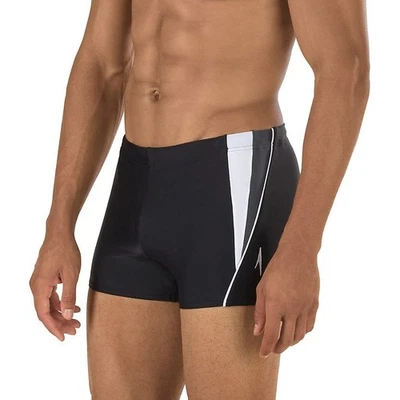 Speedo Fitness Splice Stretch Upf 50+ Black Swim Trunks Men's LARGE NWT - Image 1 of 4