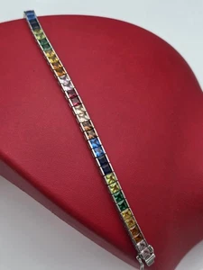 TENNISARMBAND MEHRFARBIG CZ STERLINGSILBER 925 - Bild 1 von 22