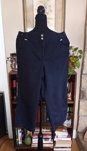 Rafaella Black Denim Capri Pants Women's 12, Black, Hem Detail - Picture 1 of 7