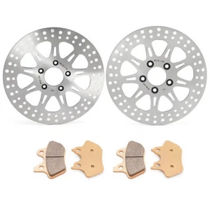 Front Rear 11.5 Brake Rotors Pads Fatboy Night Train Heritage Softail FXST 00-07 - Picture 1 of 10