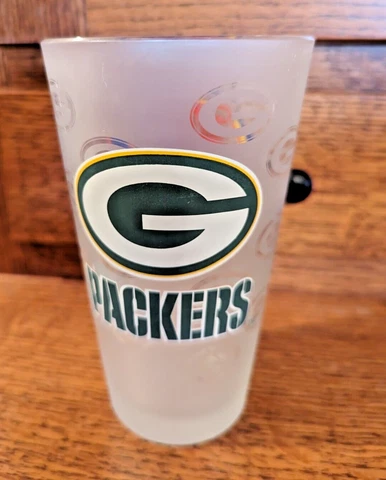 Green Bay Packers Miller Lite Frosted Satin Etch Pint Glass Cover