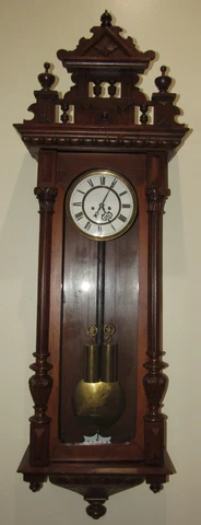 Antique Austrian Gebruder Resch "Remember" 2 Weight Vienna Wall Clock Cover