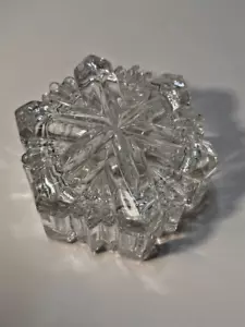 Mikasa Snowflake Clear Crystal Glass Trinket Box Nature's Song Made In Germany - Picture 1 of 4