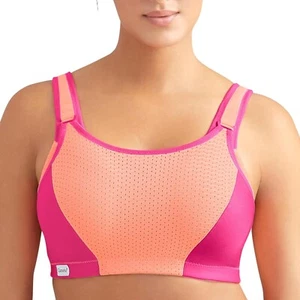 401X05 Glamorise 1166 Double Layer Control Sport Bra 46C Orange/Pink NWOT - Picture 1 of 1
