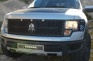 Custom Aftermarket Steel Grille Kit for 2010-14 Ford Raptor SPARTAN w/ SS Accent - Picture 1 of 3