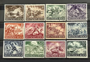 German Reich full set of 12 stamps Mi:DR831-842 MILITARY WAR HEROES MNH / 205 - Bild 1 von 1