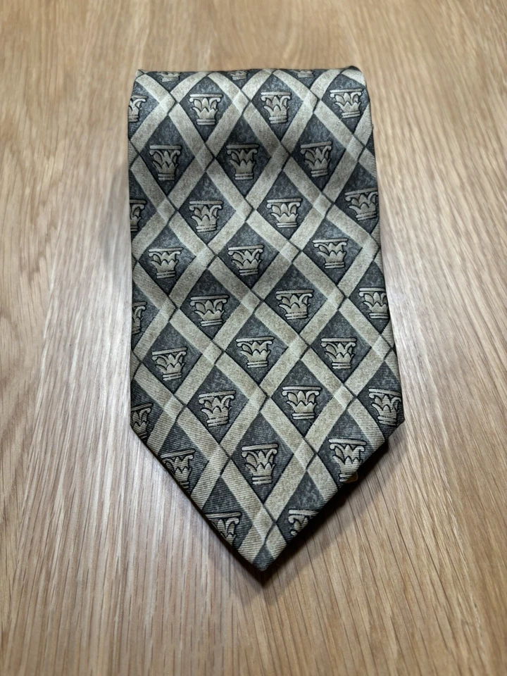 Structure Men’s Silk Tie, Beige/Green - Image 1 of 2